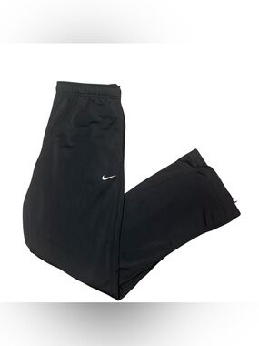 Nike Black Men’s Medium Track Pants with White Swoosh